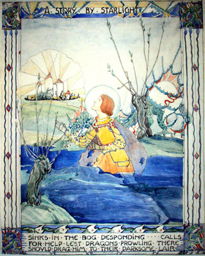 A Story by Starlight (pen & ink and w/c on paper)