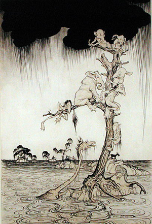 Flood (pen, ink & w/c on paper)