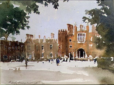 Hampton Court Palace, 1994 (w/c, gouache on paper)