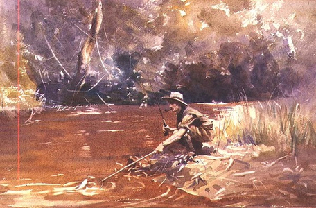 Landing the Trout (w/c)
