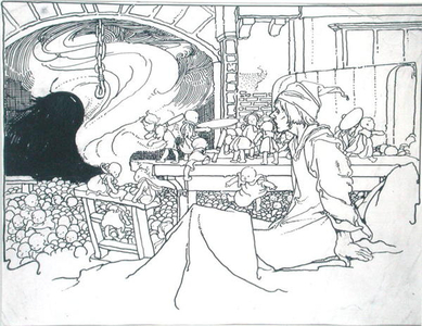 The Furious Host, illustration from 'The True Annals of Fairyland - The Reign of the Old King', edited by J.M. Gibbon, published 1901 (pen, ink & monochrome w/c on paper)