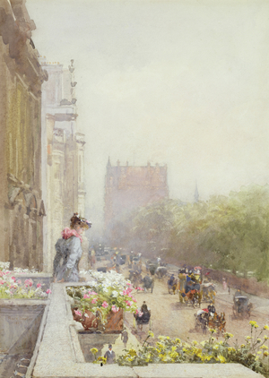 Piccadilly in June, 1892 (w/c)