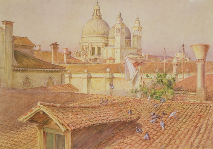 From the artist's window looking towards Santa Maria Della Salute, Venice (w/c)