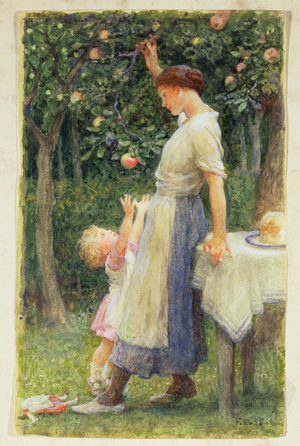 Out of reach, daughters of Eve, 1895 (watercolour)