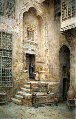 A Courtyard in Cairo (w/c on paper)