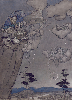 Illustration from 'Rip Van Winkle' by Washington Irving (1783-1859) 1904 (pen & ink with w/c on paper)