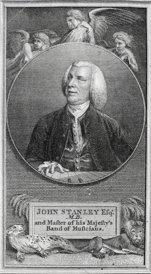 Portrait of John Stanley (1712-86) (engraving)