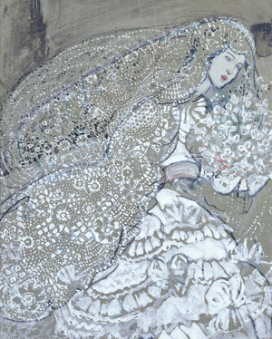 'The Bride' (line and gouache)