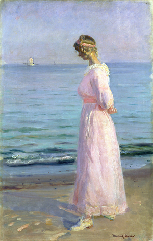 Girl in a Pink Dress, 1914 (oil on canvas)
