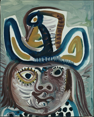 Head of a young girl IV, 9th April 1972 (oil on canvas)