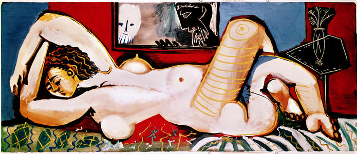 Great nude with arms up, 1955 (oil on canvas)