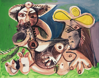 Musician and Nude Woman, 21st October 1970 (oil on canvas)