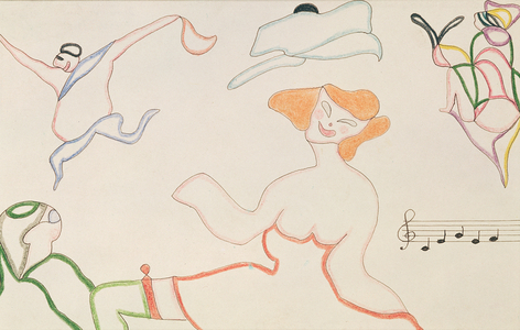 Dancers, 1918 (pencil and ink on paper)