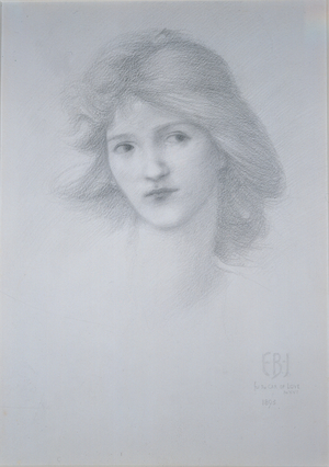 Female Head: Study for 'The Car of Love', 1895 (pencil)