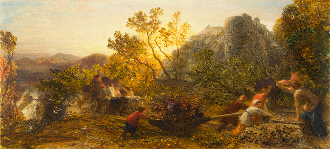 Harvest in the Vineyard, 1859 (w/c, gouache and gum arabic on paper)