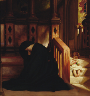 The Widow's Prayer, c.1864/65 (oil on canvas)
