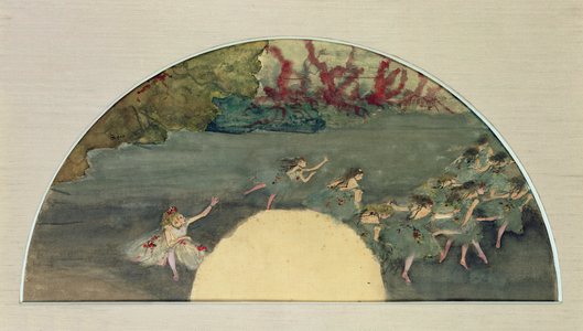 La Farandole, 1879 (gouache on silk with silver & gold laid on board)