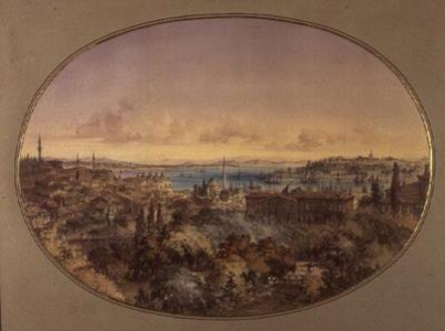 View of Constantinople from Galata looking towards the Golden Horn and the Bosphorus (w/c on paper)