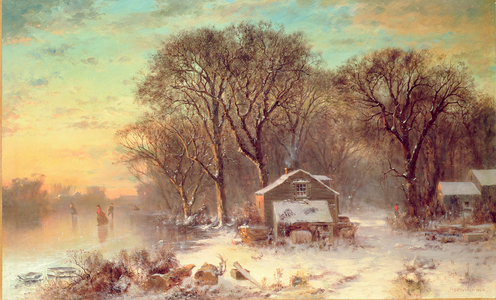 Winter in Malden, Massachusetts, 1864 (oil on canvas)