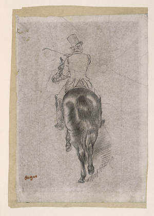 Spurring on the Horse (pencil on paper laid on board)