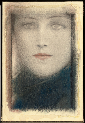Head of a woman, c.1910 (pastel, wax crayon & crayon on paper)