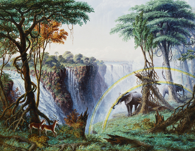 The Mosi-O-A-Tunya (Smoke Resounding) or Victoria Falls, Zambesi River, 1874 (oil on canvas)