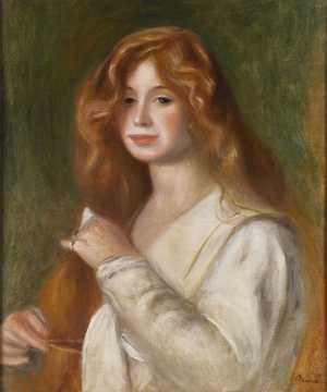 Girl Combing her Hair (oil on canvas)