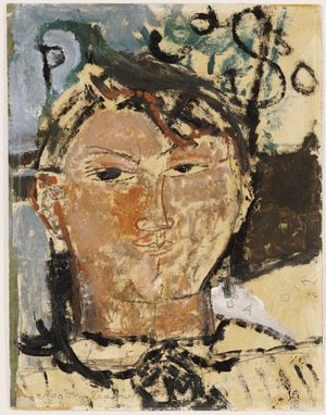 Portrait of Picasso, 1915 (oil on paper laid on card)