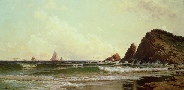 Cliffs at Cape Elizabeth, Portland Harbour, Maine, 1882 (oil on canvas)
