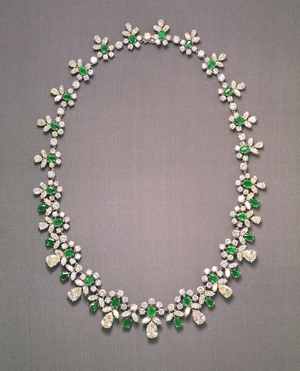 Diamond and emerald necklace by Asprey, late 19th century