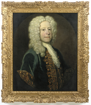 Portrait of a gentleman, traditionally identified as Hugh Smith of Weald Hall, Sherriff of Essex (oil on canvas) (pair to 469083)