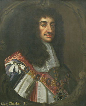 Portrait of King Charles II (1630-85) Wearing Garter Robes (oil on canvas)