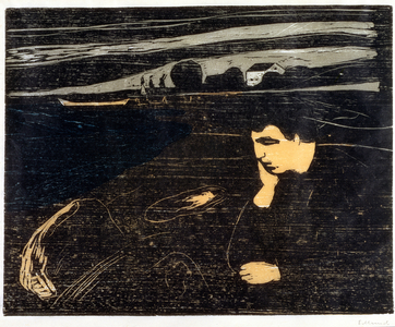 Evening, Melancholy: On the Beach (Abend, Melancholie am Strand) c.1896 (woodcut)