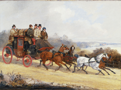 The Dover to London Coach: In Summer (oil on canvas)