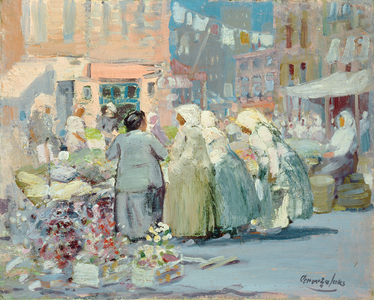 Spring Morning, Houston and Division Streets, New York, 1922 (oil on canvas)