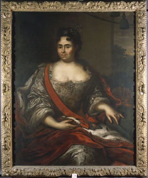 Portrait of Queen Catherine I of Russia, 1717 (oil on canvas laid down on board)