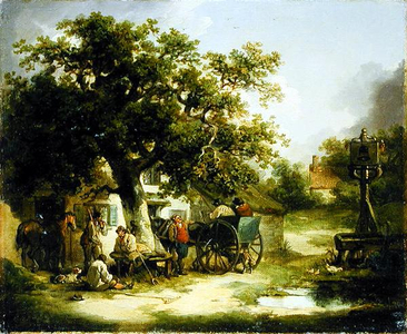 The Bell Inn, Kilburn (oil on canvas)