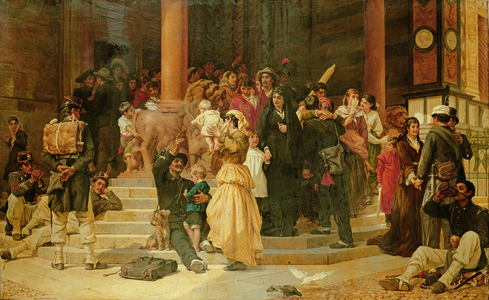 Home After Service (oil on canvas)