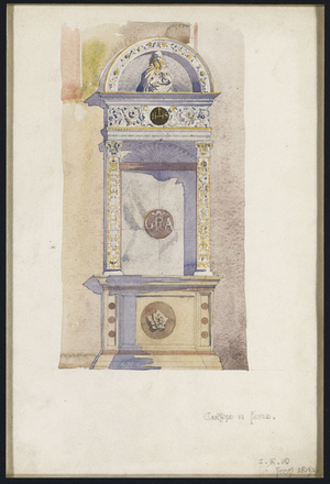 Study of a Jesuit altar, Certosa di Pavia, 1891 (pencil & watercolour)