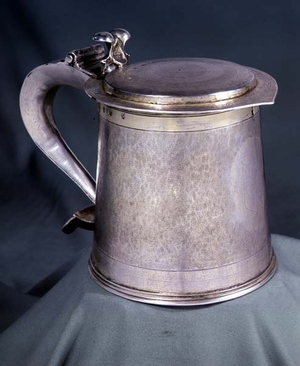 The Lambourn tankard, Charles II, silver-gilt tankard and cover, 1660-85