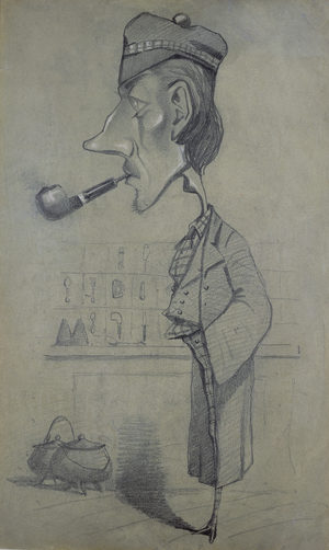 The Scotsman with a Pipe, 1857 (pencil & pastel on paper)