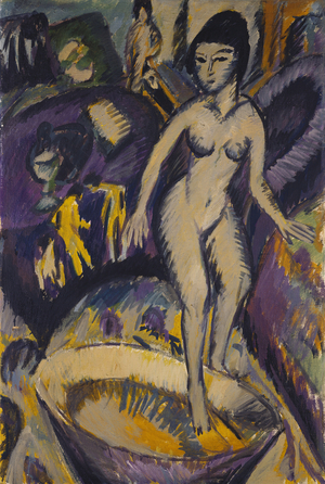 Female Nude with Hot Tub, 1912 (oil on canvas)
