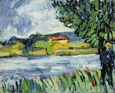 Guillaume Apollinaire by the banks of the Seine or at the Ile de la Grenouillere (oil on canvas)
