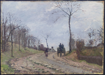 Carriage on a Country Road, Winter, Outskirts of Louveciennes, 1872 (oil on canvas)
