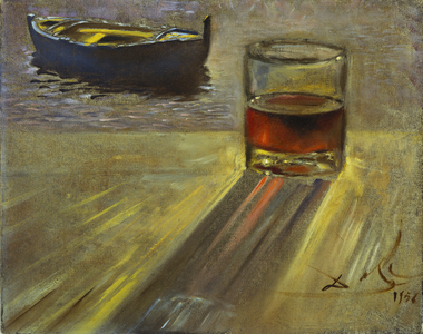 Glass of Wine and Boat, 1956 (oil on canvas)