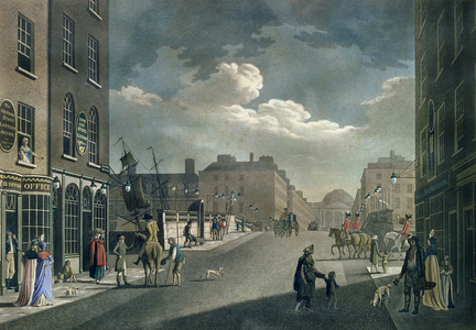 View from Capel Street, looking over Essex Bridge, Dublin, from 'A set of twenty views of Dublin', 1797 (engraving)