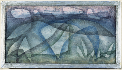 Rainy Day, 1931 (no 150) (oil and pen & brush and coloured ink on gessoed burlap)