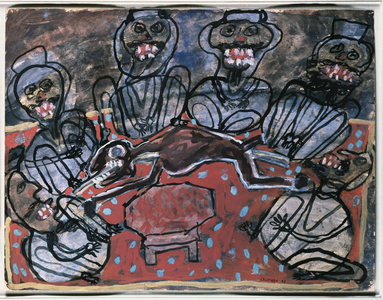 Lamb Roasted on an Open Fire, 1948 (gouache on buff paper)