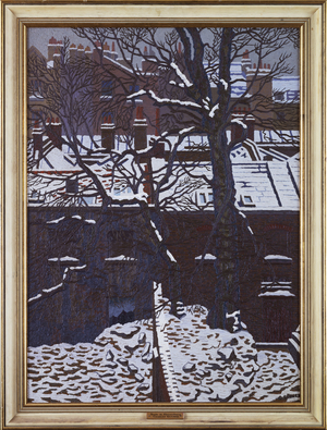 Snow in Bloomsbury, 1929 (oil on canvas)
