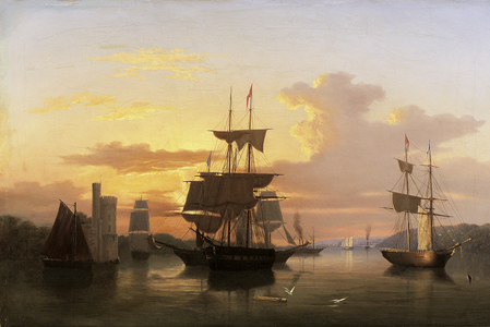 Evening on the River Lee, Below Blackrock Castle, Co. Cork (oil on canvas)